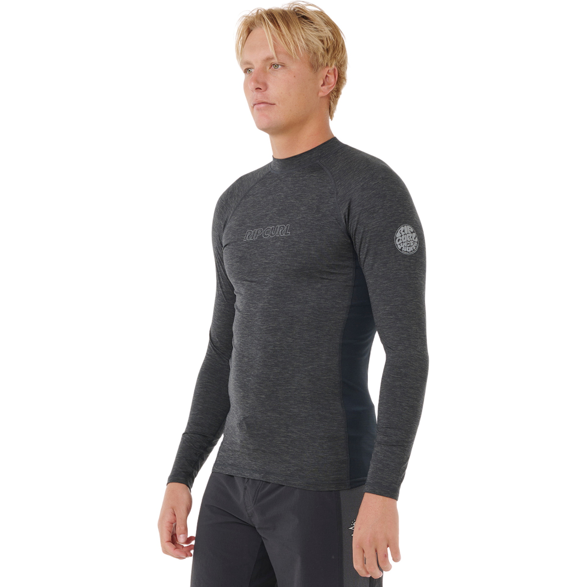 2026 Rip Curl M&auml;nner Dawn Patrol UPF Langarm-Lycra-Westen 194MRV - Black Marle